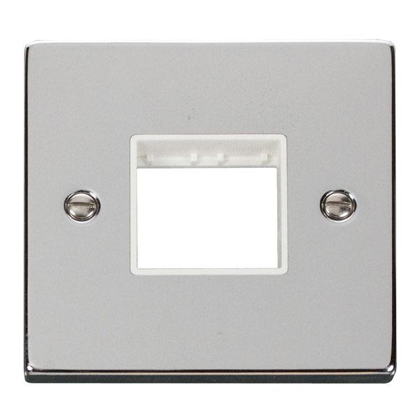 Click VPCH402WH 1 Gang Plate Twin Aperture