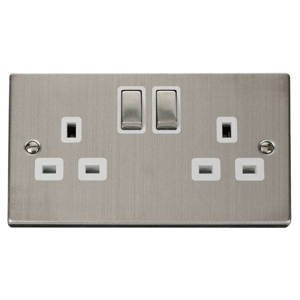 Click VPSS536WH 2 Gang 13A DP ‘Ingot’ Switched Socket Outlet