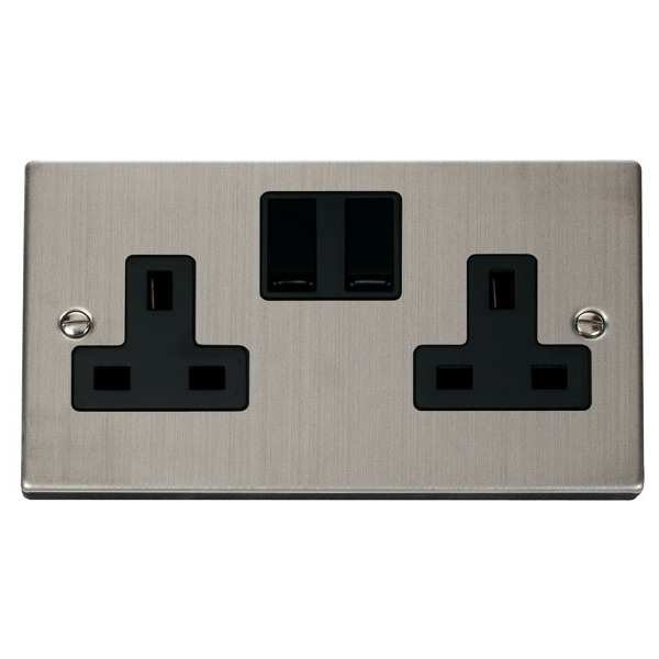 Click VPSS036BK 2 Gang 13A DP Switched Socket Outlet