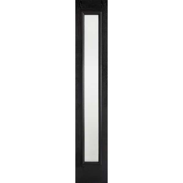 Sidelight 1L Frosted Pre-Finished Black Front Face With White Inside Face and Edges Doors 356 x 2032