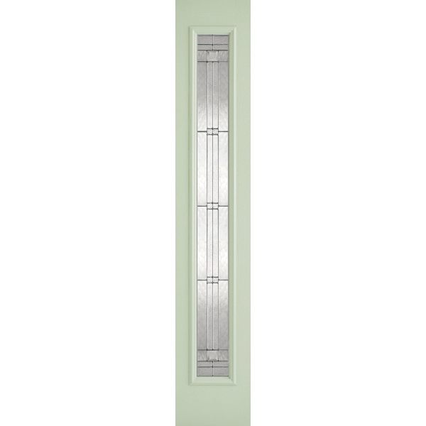 Sidelight 1L Elegant Pre-Finished Light Green Front Face With White Inside Face and Edges Doors 356 x 2032