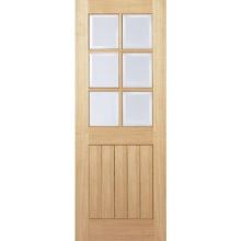 78X24 Oak Mexicano 6 Light With Clear Bev Glass