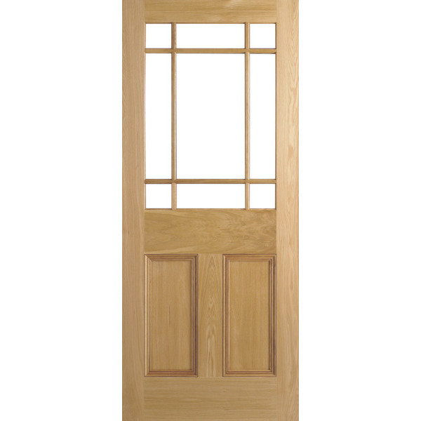 Downham unglazed internal oak door 686 x 1981