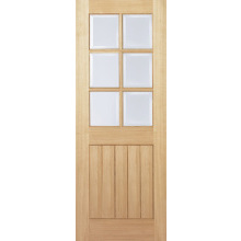 78X33 Oak Mexicano 6 Light With Clear Bev Glass