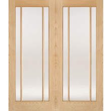 78X36 Pairs Oak Lincoln Clear Glass