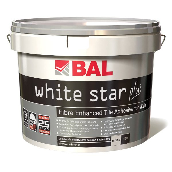 BAL White Star Plus Tile Adhesive 2.5L