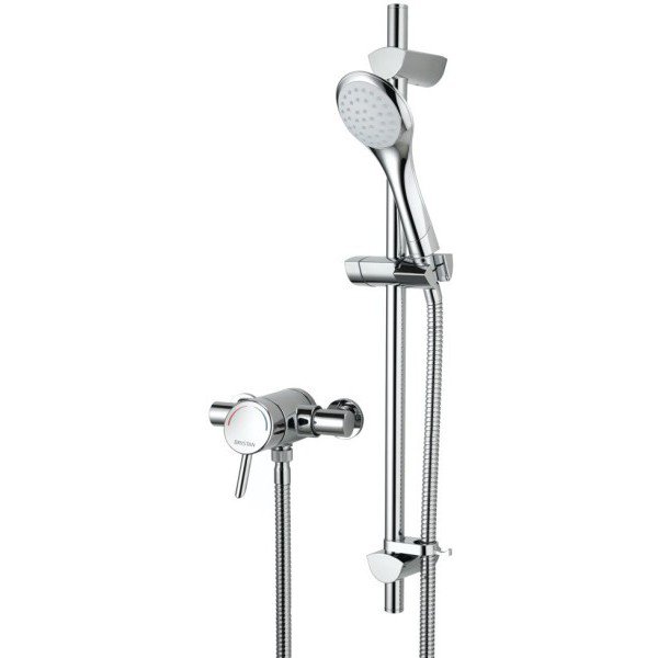 Bristan Acute Thermostatic Surface Mounted Shower Valve with Adjustable Riser Chrome