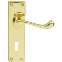 Carlisle Brass Contract Victorian Scroll Lever on Lock Polished Brass 57mm