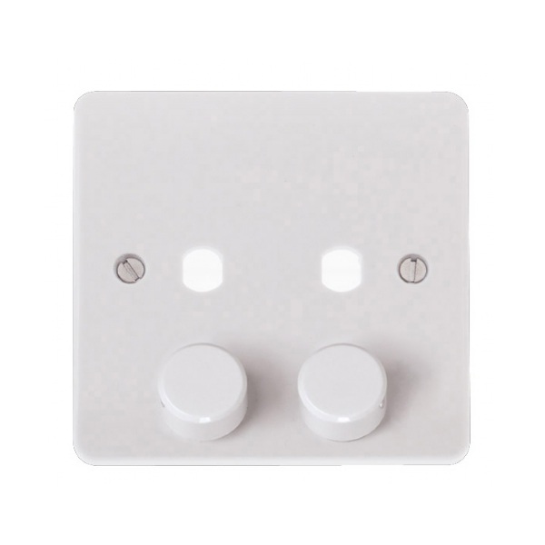 Click CMA146PL 2 Gang Single Dimmer Plate & Knobs