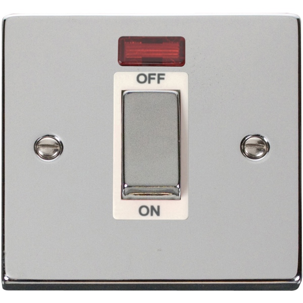 Click VPCH501WH Ingot 1 Gang 45A DP Switch With Neon
