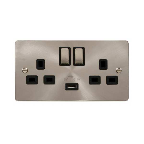 Click FPBS570BK 2G Switched Ingot Socket with USB