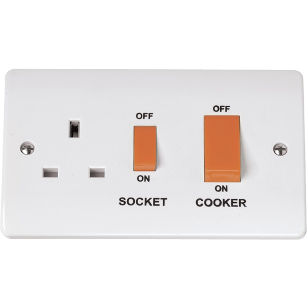 Click CMA204 45A Cooker Switch With 13A DP Switched Socket Outlet