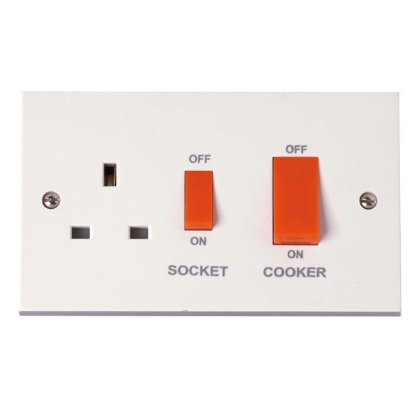 Click PRW204 45A Cooker Switch With 13A DP Switched Socket Outlet