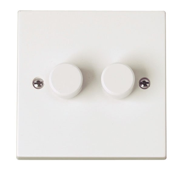Click PRW146 2 Gang 2 Way 250Va Rotary Dimmer Switch