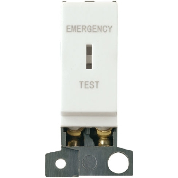 Click Scolmore MD029WH 13A Resistive DP Keyswitch " Emergency Test " White
