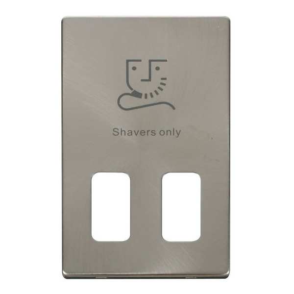 Click SCP100BS Dual Voltage Shaver Socket Outlet Cover Plate - Brushed Stainless