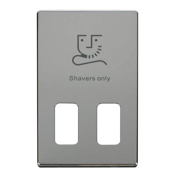 Click SCP100CH Dual Voltage Shaver Socket Outlet Cover Plate - Chrome