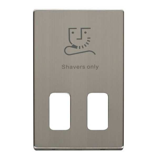Click SCP100SS Dual Voltage Shaver Socket Outlet Cover Plate - Stainless Steel