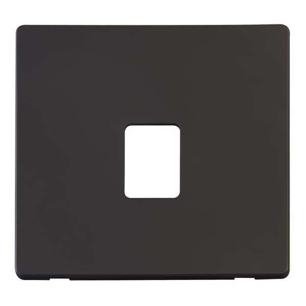 Click SCP115BK Single RJ11/RJ45 Socket Outlet Cover Plate - Black