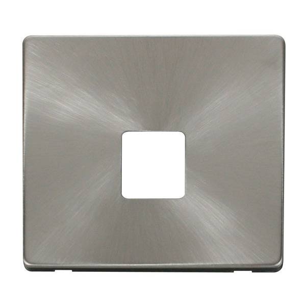 Click SCP120BS Single Telephone Socket Cover Plate - Brushed Stainless