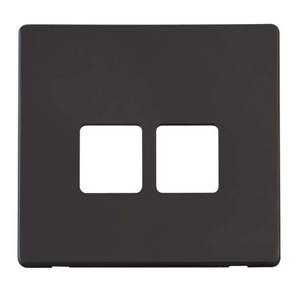 Click SCP121BK Twin Telephone Socket Cover Plate - Black