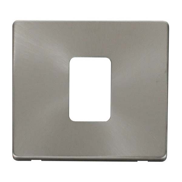 Click SCP200BS 45A 1 Gang Plate Switch Cover Plate - Brushed Stainless