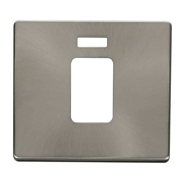 Click SCP201BS 45A 1 Gang Plate Switch With Neon Cover Plate - Brushed Stainless