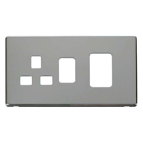 Click SCP204CH 45A Switch + 13A Switched Socket Cover Plate - Chrome
