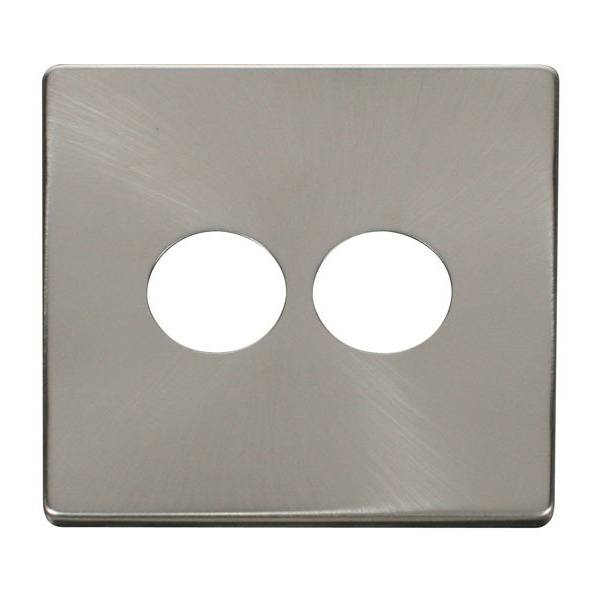 Click SCP222BS 2 Gang Toggle Switch Cover Plate - Brushed Stainless