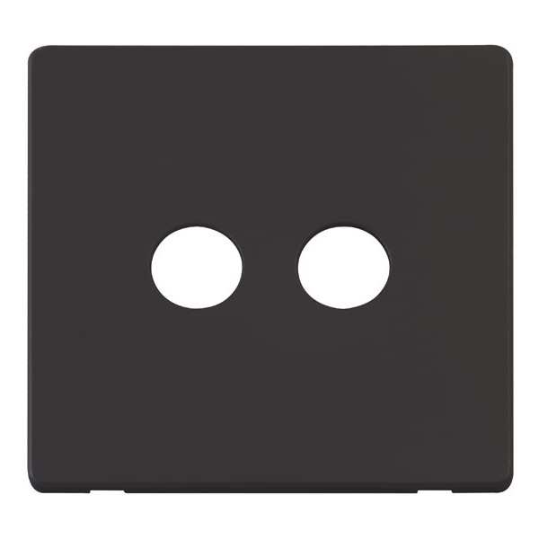 Click SCP232BK Twin Coaxial Socket Cover Plate - Black