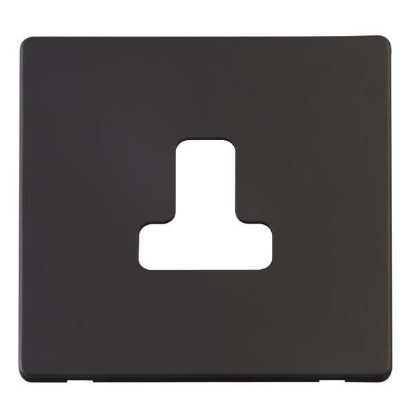 Click SCP238BK 5A Round Pin Socket Outlet Cover Plate - Black