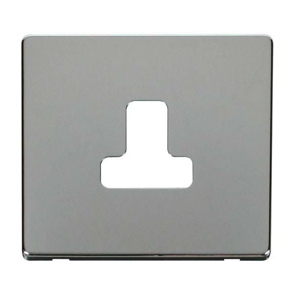 Click SCP238CH 5A Round Pin Socket Outlet Cover Plate - Chrome