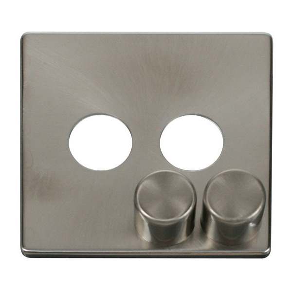 Click SCP242BS 2 Gang Dimmer Switch Cover Plate - Brushed Stainless