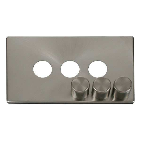 Click SCP243BS 3 Gang Dimmer Switch Cover Plate - Brushed Stainless