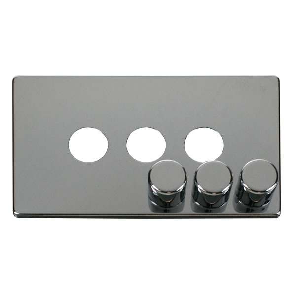 Click SCP243CH 3 Gang Dimmer Switch Cover Plate - Chrome