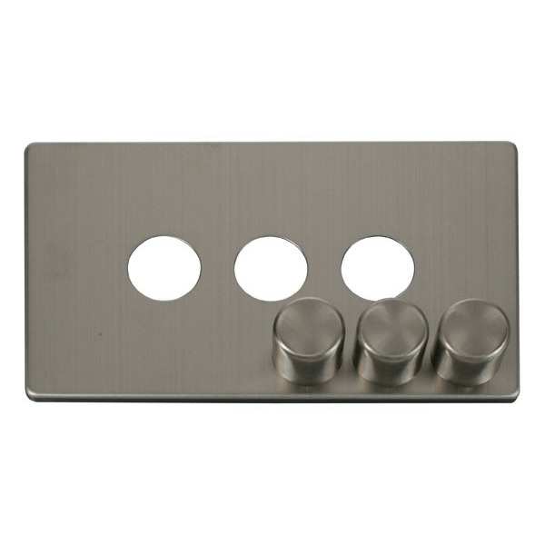 Click SCP243SS 3 Gang Dimmer Switch Cover Plate - Stainless Steel