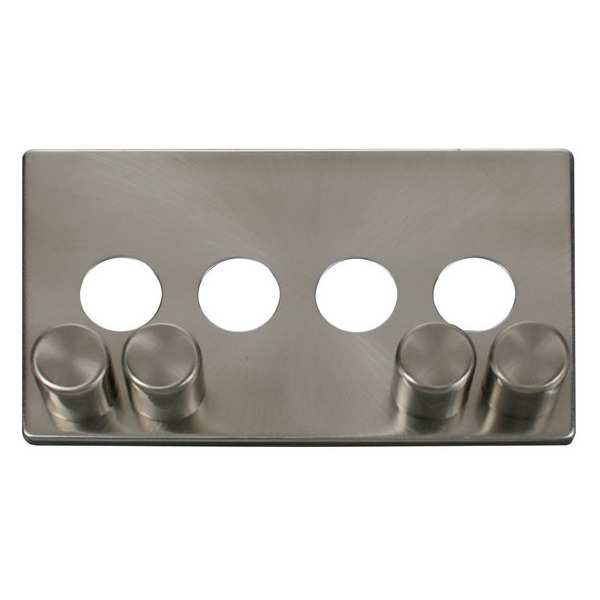 Click SCP244BS 4 Gang Dimmer Switch Cover Plate - Brushed Stainless