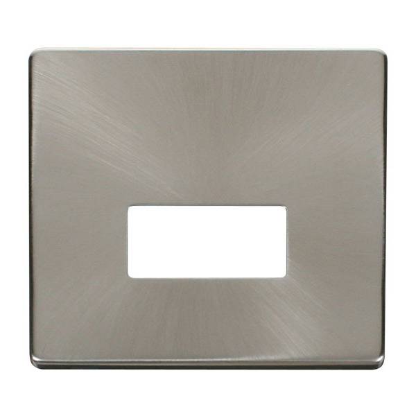Click SCP250BS Connection Unit Cover Plate - Brushed Stainless