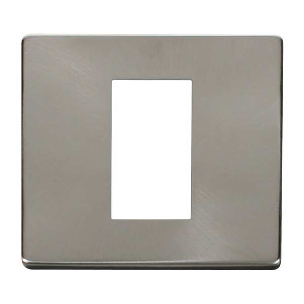Click SCP310BS 1 Gang Plate Single Media Module Cover Plate - Brushed Stainless