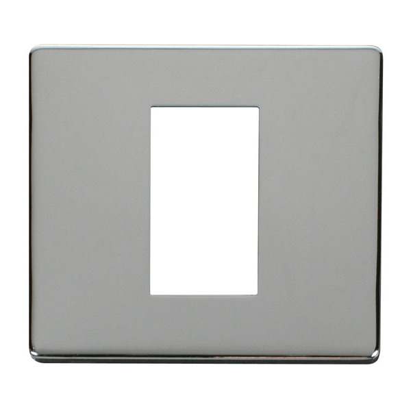 Click SCP310CH 1 Gang Plate Single Media Module Cover Plate - Chrome
