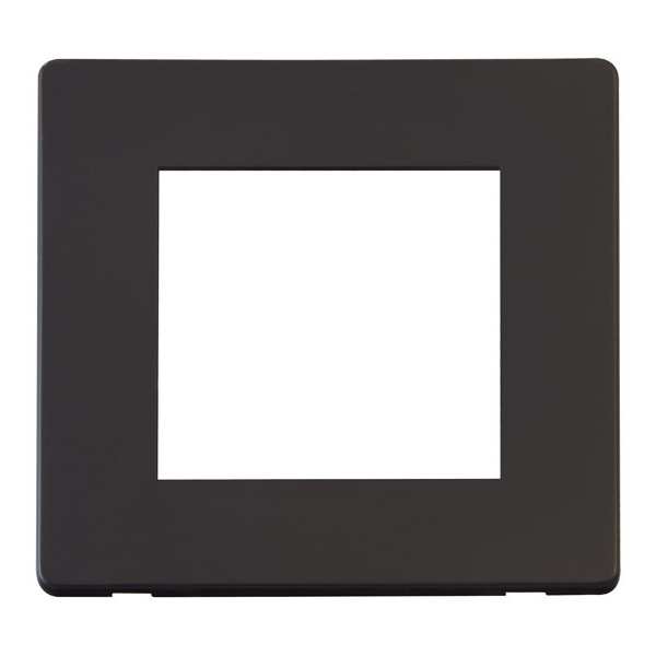 Click SCP311BK 1 Gang Plate Twin Media Module Cover Plate - Black