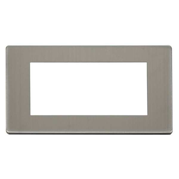Click SCP312SS 2 Gang Plate Quad Media Module Cover Plate - Stainless Steel