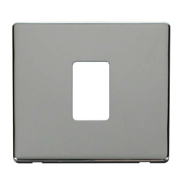 Click SCP401CH 1 Gang Single Aperture Cover Plate - Chrome