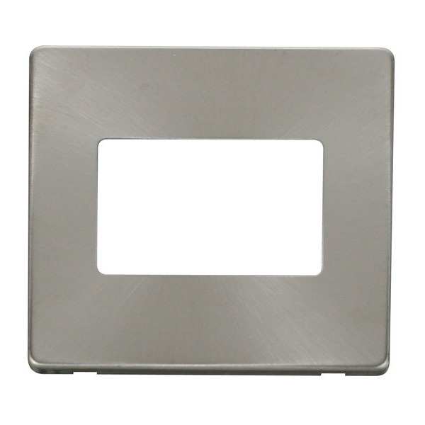 Click SCP403BS 1 Gang Triple Aperture Cover Plate - Brushed Stainless