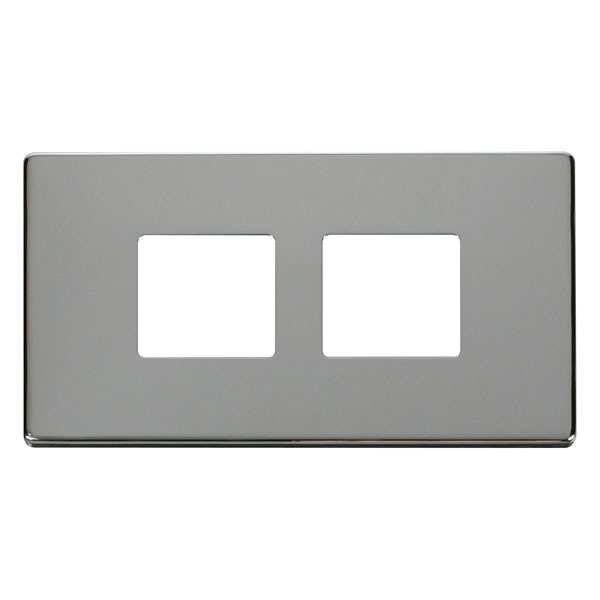 Click SCP404CH 2 Gang (2 x 2) Aperture Cover Plate - Chrome