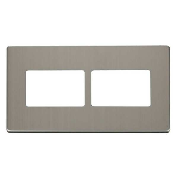Click SCP406SS 2 Gang (2 x 3) Aperture Cover Plate - Stainless Steel