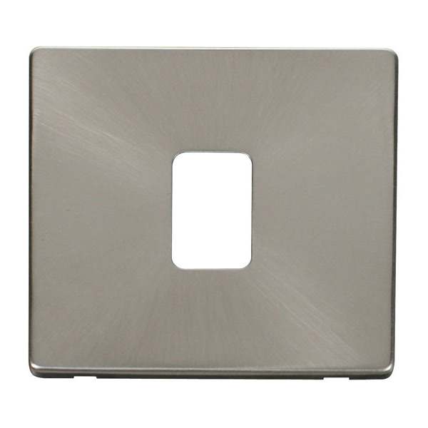 Click SCP422BS 20A DP Switch Cover Plate - Brushed Stainless