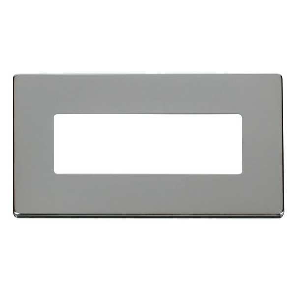 Click SCP426CH 2 Gang (6 In-Line) Aperture Cover Plate - Chrome