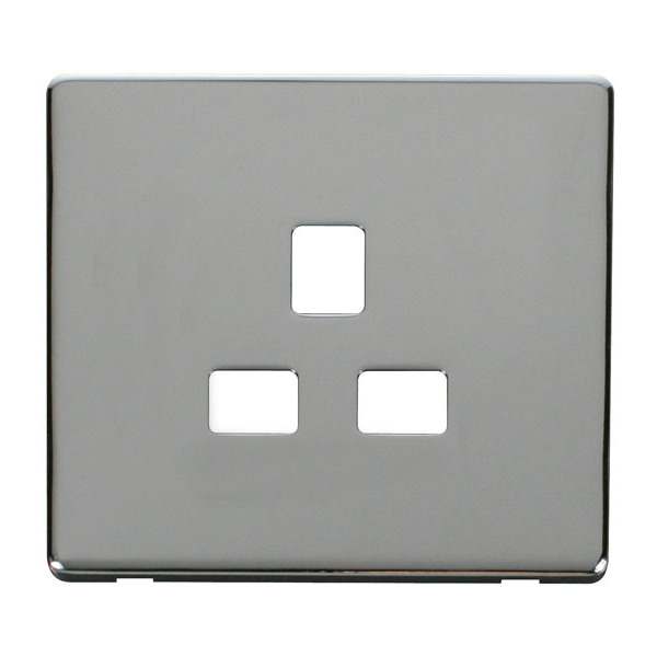 Click SCP430CH 1 Gang 13A Socket Cover Plate - Chrome