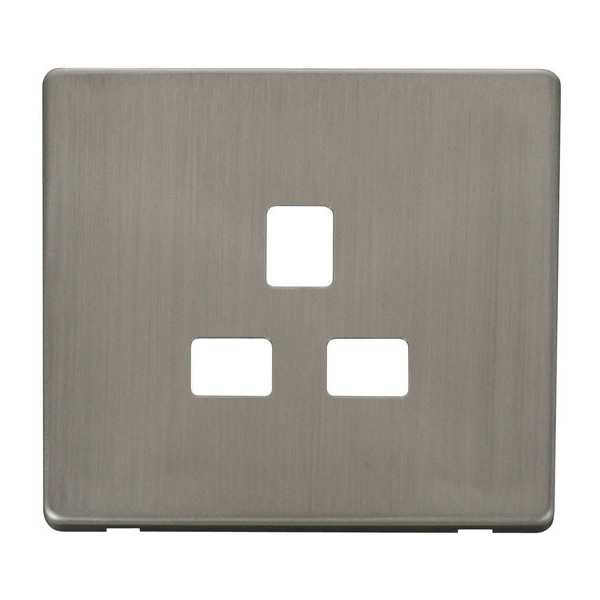 Click SCP430SS 1 Gang 13A Socket Cover Plate - Stainless Steel